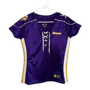 NFL Team Minnesota Vikings Women's Lace-Up Purple Jersey Size Medium